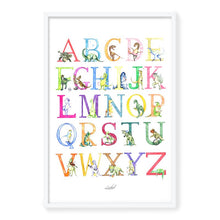 Load image into Gallery viewer, Framed Dinosaur Alphabet Print