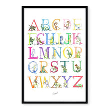 Load image into Gallery viewer, Framed Dinosaur Alphabet Print