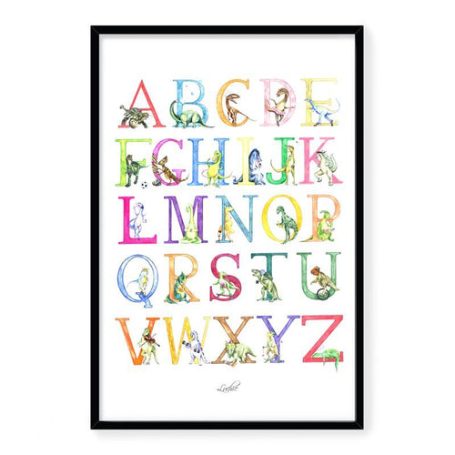Framed Dinosaur Alphabet Print