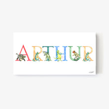 Load image into Gallery viewer, Dinosaur Alphabet Custom Names - Print on Canvas