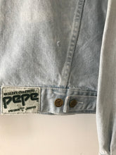 Load image into Gallery viewer, 'Pepe' Upcycled Denim Jacket, Blue Magnolia Elephant Design