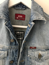 Load image into Gallery viewer, 'Rifle' denim jacket, Tigers & Peonies design