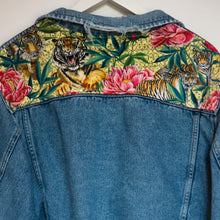 Load image into Gallery viewer, 'Wrangler' denim jacket, Tigers and Peonies design