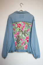 Load image into Gallery viewer, 'Green coast' denim jacket, Leopards and Lilies design