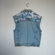 Load image into Gallery viewer, 'Bergamo' Denim waistcoat, Blue Magnolia Elephants design