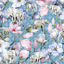 Load image into Gallery viewer, Elephants and Magnolia (Blue)