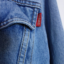 Load image into Gallery viewer, Casucci Denim Jacket, Tigers and Peonies design