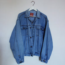 Load image into Gallery viewer, Casucci Denim Jacket, Tigers and Peonies design