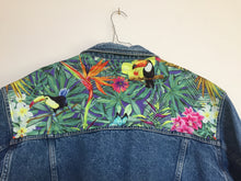 Load image into Gallery viewer, 'Mash' denim jacket, Tropical Rainforest design