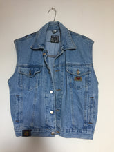 Load image into Gallery viewer, 'Love for nature' Denim waistcoat, Blue Magnolia Elephant design