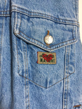 Load image into Gallery viewer, 'Love for nature' Denim waistcoat, Blue Magnolia Elephant design