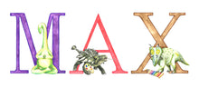 Load image into Gallery viewer, Dinosaur Alphabet Custom Names - Print (unframed)