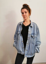 Load image into Gallery viewer, 'Green coast' denim jacket, Leopards and Lilies design