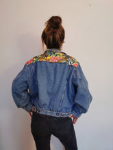 Load image into Gallery viewer, 'Wrangler' denim jacket, Tigers and Peonies design
