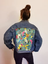 Load image into Gallery viewer, 'Bryn Stell' Denim Jacket, Tropical Rainforest design