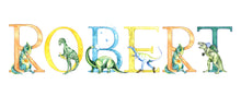 Load image into Gallery viewer, Dinosaur Alphabet Custom Names - Print (unframed)