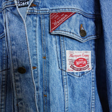 Load image into Gallery viewer, 'Wampum' Denim Jacket, Tigers and Peonies