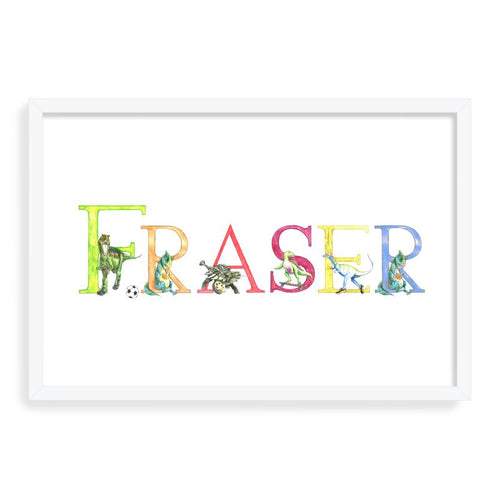 Framed Custom Name (Dinosaur Alphabet)