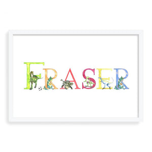 Framed Custom Name (Dinosaur Alphabet)