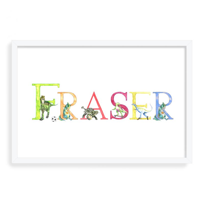 Framed Custom Name (Dinosaur Alphabet)