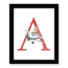 Load image into Gallery viewer, Animals in Action Letter Art Print- A