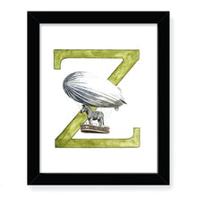 Load image into Gallery viewer, Animals in Action Letter Art Print- Z