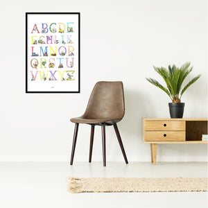 Framed Animal Action Alphabet Poster