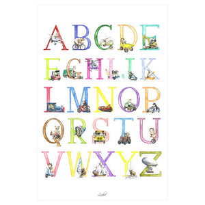 Animal Action Alphabet Poster