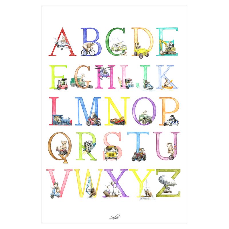 Animal Action Alphabet Poster