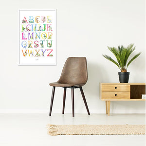 Framed Dinosaur Alphabet Print