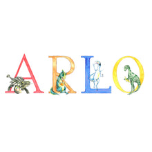 Load image into Gallery viewer, Dinosaur Alphabet Custom Names - Print (unframed)