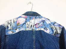 Load image into Gallery viewer, Italian Denim Jacket, blue elephant design