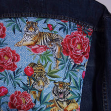 Load image into Gallery viewer, Lee Denim jacket, Tigers and Peonies design