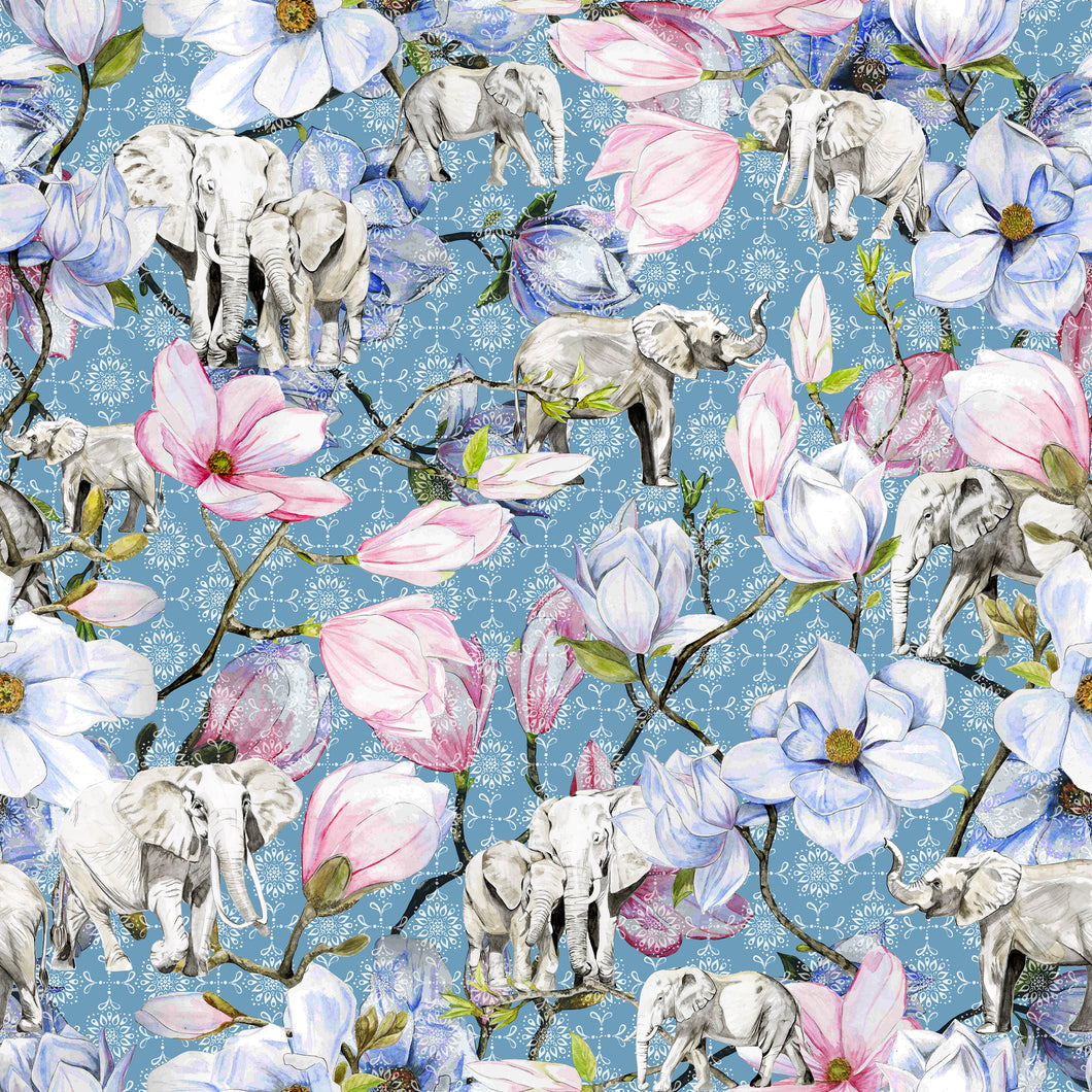 Blue Magnolia Elephants