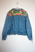 Load image into Gallery viewer, &#39;Wrangler&#39; denim jacket, Tigers and Peonies design