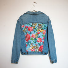 Load image into Gallery viewer, &#39;Carerra&#39; denim jacket, Tigers and Peonies design