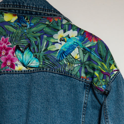 'Casucci' Denim jacket, Tropical Rainforest design