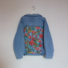 Load image into Gallery viewer, Super rifle Denim Jacket, Tigers and Peonies design