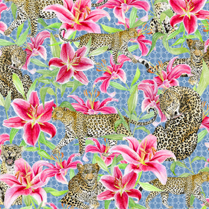 Leopards and Lilies (Blue)