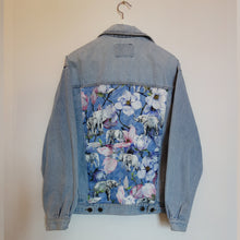 Load image into Gallery viewer, &#39;Clarks&#39; Denim Jacket, Blue Magnolia Elephant design