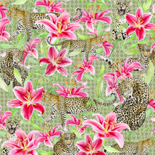 Load image into Gallery viewer, Leopards and Lilies (Green)