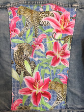 Load image into Gallery viewer, &#39;Diesel&#39; Denim jacket, Leopards and Lilies design