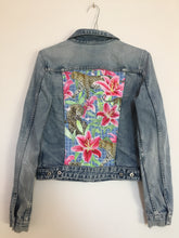 Load image into Gallery viewer, &#39;Diesel&#39; Denim jacket, Leopards and Lilies design