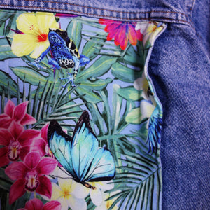 'Wampum' Denim Jacket, Tropical Rainforest design.